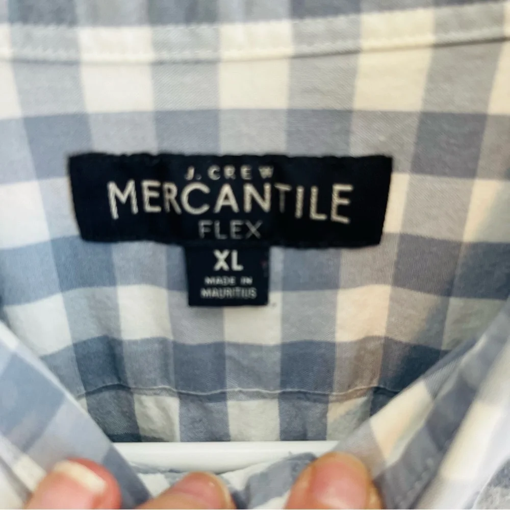 J. Crew Mercantile Flex XL Men's Blue Checkered Shirt